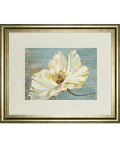 Classy Art White Peony By Patricia Pinto Framed Print Wall Art In Blue