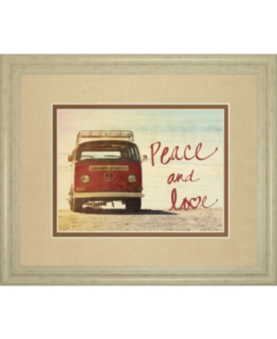 Classy Art Peace And Love By Gail Peck Framed Print Wall Art In Red