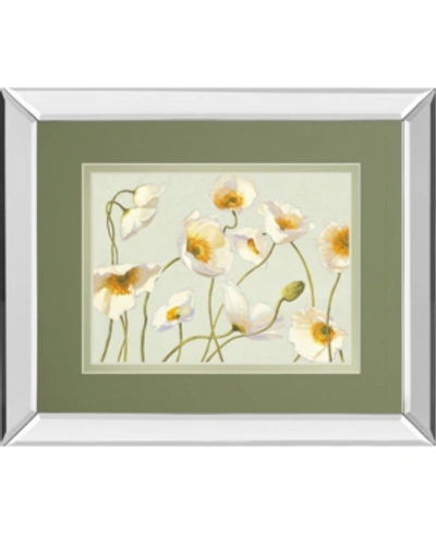 Classy Art White Bright Poppies By Novak Mirror Framed Print Wall Art, 34" X 40"