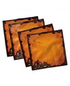 Ambesonne Halloween Set Of 4 Napkins, 18" X 18" In Orange