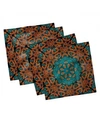 Ambesonne Psychedelic Set Of 4 Napkins, 18" X 18" In Teal