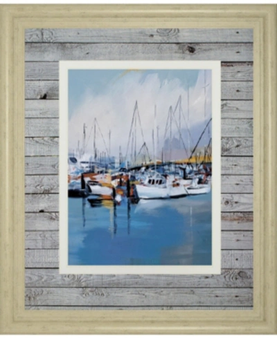 Classy Art Along The Quay By Fitsimmons, A. Framed Print Wall Art In Blue