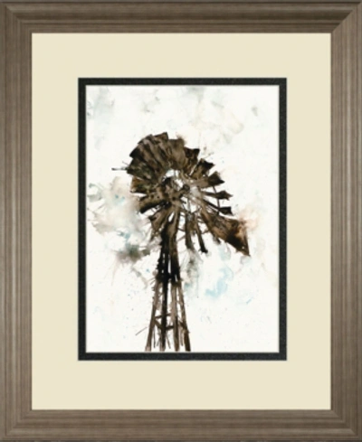 Classy Art Watercolor Windmill By White Ladder Framed Print Wall Art, 34" X 40" In Black