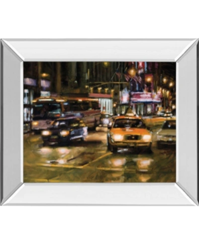 Classy Art Radio City, New York City By Desmond O'hagan Mirror Framed Print Wall Art, 22" X 26" In Green