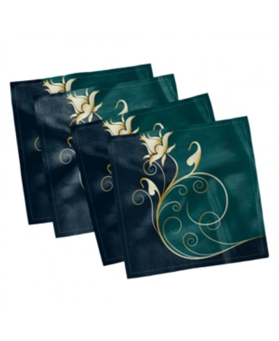 Ambesonne Floral Set Of 4 Napkins, 18" X 18" In Multi