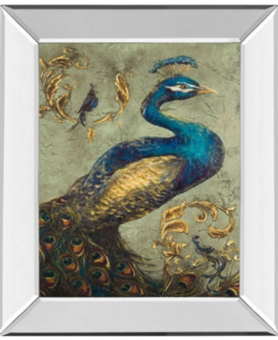Classy Art Peacock On Sage I By Tiffany Hakimipour Mirror Framed Print Wall Art In Blue