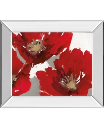 Classy Art Red Poppy Forest Ii By N. Barnes Mirror Framed Print Wall Art - 22" X 26"