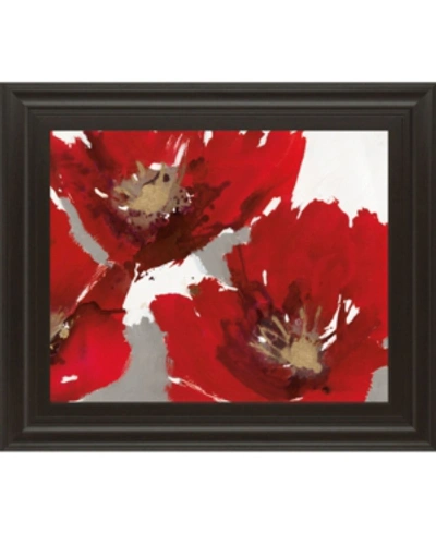 Classy Art Red Poppy Forest Ii By N. Barnes Framed Print Wall Art - 22" X 26"