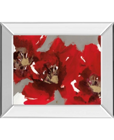 Classy Art Red Poppy Forest I By N. Barnes Mirror Framed Print Wall Art - 22" X 26"