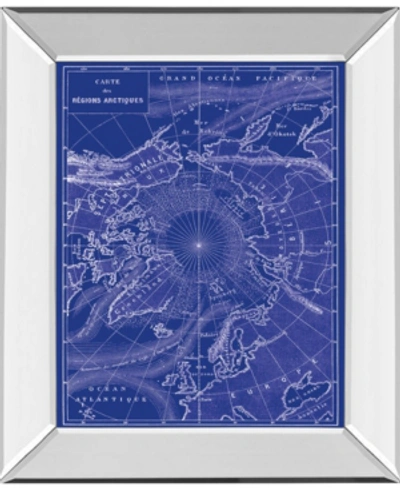 Classy Art Arctic Map By The Vintage-inspired Collection Mirror Framed Print Wall Art, 22" X 26" In Blue