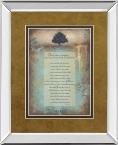 Classy Art Time For Everything By Brit Hallowell Mirror Framed Print Wall Art, 34" X 40" In Blue