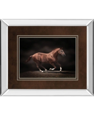 Classy Art Stallion On Black By Edoma Photo Mirror Framed Print Wall Art In Brown