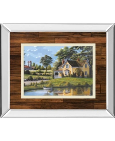 Classy Art Yellow House By Saunders Mirror Framed Print Wall Art, 34" X 40" In Green