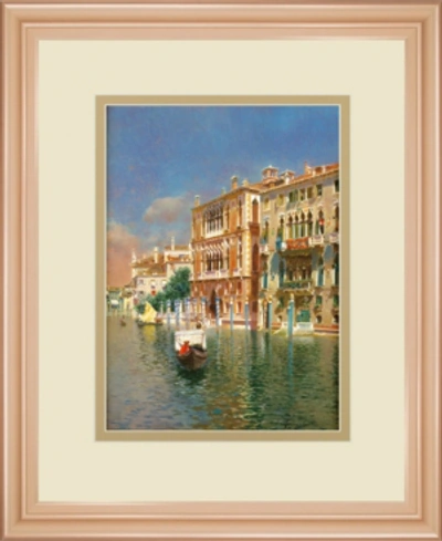 Classy Art The Grand Canal, Venice By Rubens Santora Framed Print Wall Art, 34" X 40" In Blue