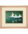 Classy Art The Boat At Giverny By Claude Monet Framed Print Wall Art, 34" X 40" In Green