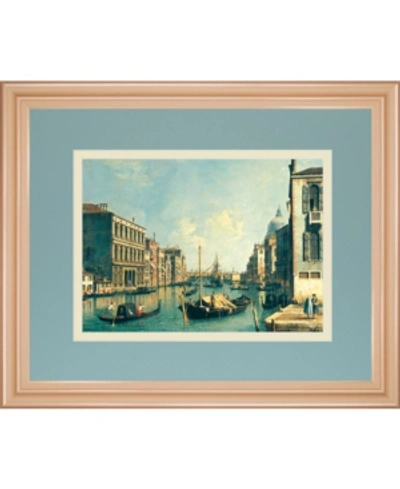 Classy Art The Grand Canal, Venice The Rialto Bridge By Antonia Canaletto Framed Print Wall Art, 34" X 40" In Blue