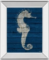 CLASSY ART ANTIQUE SEAHORSE ON BLUE I BY PATRICIA PINTO MIRROR FRAMED PRINT WALL ART