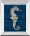 Classy Art Antique Seahorse On Blue I By Patricia Pinto Mirror Framed Print Wall Art In Blue