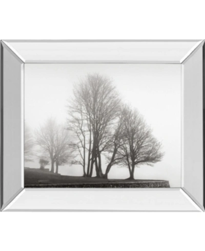 Classy Art Fog And Trees At Dusk By Lsh Mirror Framed Print Wall Art, 22" X 26" In Gray