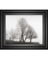 Classy Art Fog And Trees At Dusk By Lsh Framed Print Wall Art, 22" X 26" In Gray