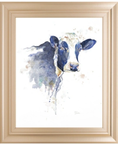 Classy Art Watercolor Blue Cow By Patricia Pinto Framed Print Wall Art, 22" X 26"