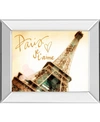 Classy Art Paris, J'taime By Emily Navas Mirror Framed Print Wall Art, 22" X 26" In Tan