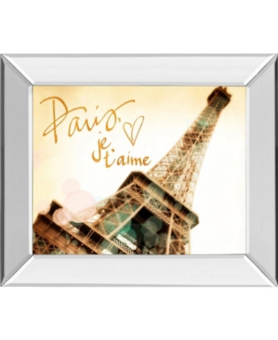 Classy Art Paris, J'taime By Emily Navas Mirror Framed Print Wall Art, 22" X 26" In Tan