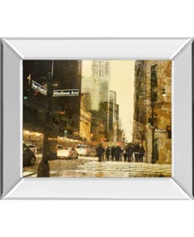 Classy Art New York Streets By Acosta Mirror Framed Print Wall Art, 22" X 26" In Brown