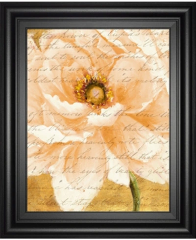 Classy Art Beautiful Cream Peonies Script I By Patricia Pinto Framed Print Wall Art, 22" X 26" In Gold