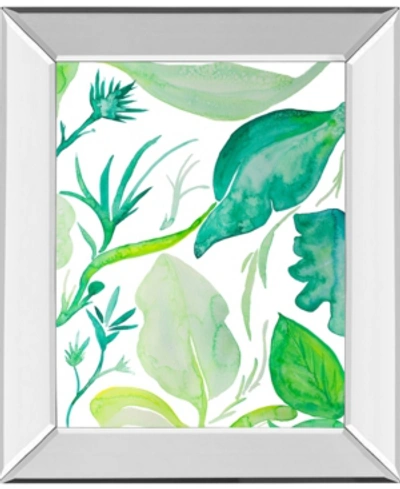 Classy Art Green Water Leaves Ii By Kat Papa Mirror Framed Print Wall Art, 22" X 26"