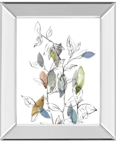 Classy Art Spring Leaves I By Meyers, R. Mirror Framed Print Wall Art, 22" X 26" In Blue