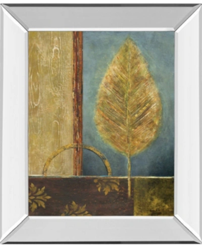 Classy Art Azure Leaf By Viola Lee Mirror Framed Print Wall Art, 22" X 26" In Bronze