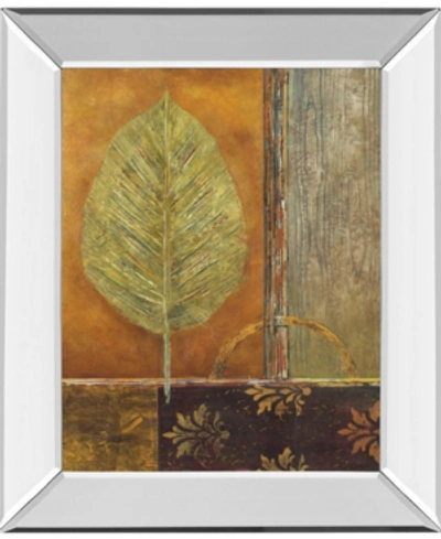 Classy Art Copper Leaf By Viola Lee Mirror Framed Print Wall Art, 22" X 26" In Brown