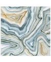 Empire Art Direct Agate Abstract I Frameless Free Floating Tempered Art Glass Abstract Wall Art By Ead Art Coop, 38" X In Blue