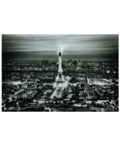 Empire Art Direct Paris Night Frameless Free Floating Tempered Glass Panel Graphic Wall Art, 32" X 48" X 0.2" In Black