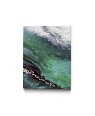 Giant Art 40" X 30" Shore Line From Above Museum Mounted Canvas Print In Green