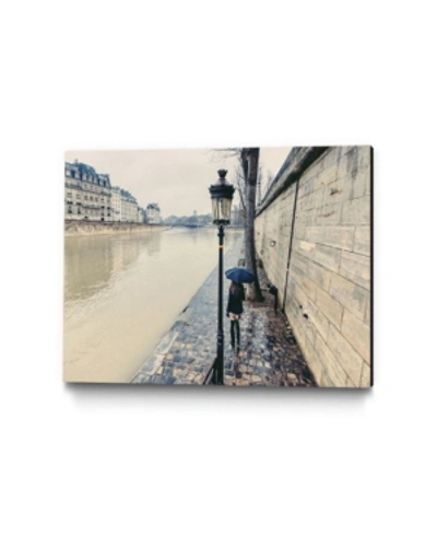 Giant Art 24" X 18" The Girl On The Seine River Museum Mounted Canvas Print In Tan