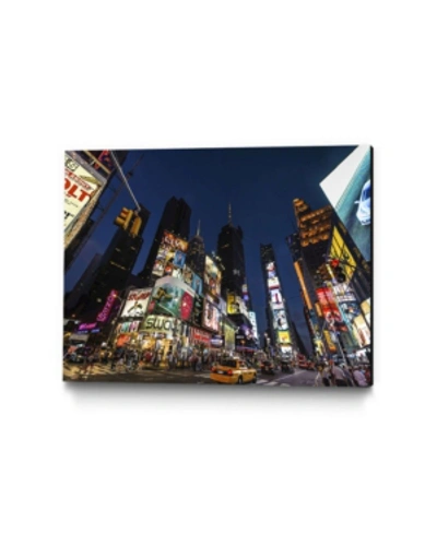 Giant Art 24" X 18" Times Square Billboards Museum Mounted Canvas Print In Blue