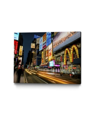 Giant Art 20" X 16" Times Square Rays Of Light Iv Museum Mounted Canvas Print In Blue