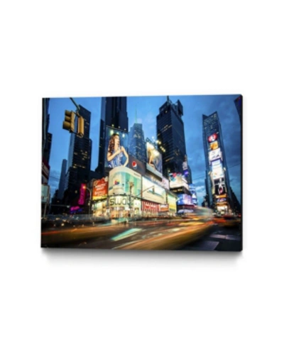Giant Art 32" X 24" Times Square Rays Of Light Iii Museum Mounted Canvas Print In Blue