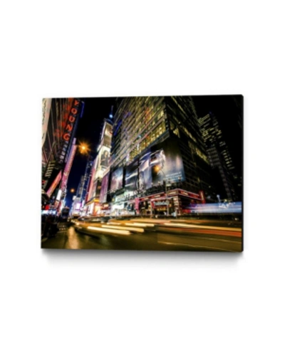 Giant Art 36" X 24" Times Square Rays Of Light Vi Museum Mounted Canvas Print In Yellow