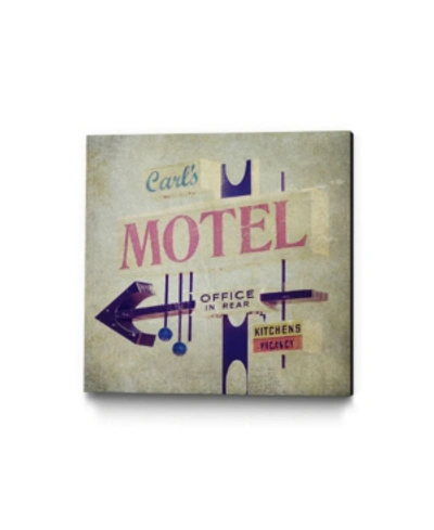 Giant Art 30" X 30" Carl's Motel Sign Museum Mounted Canvas Print In Purple