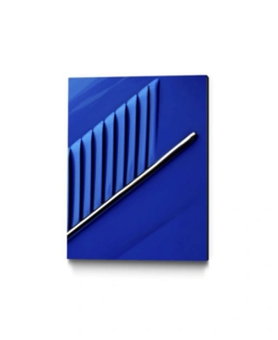 Giant Art 36" X 24" Louvers Museum Mounted Canvas Print In Blue