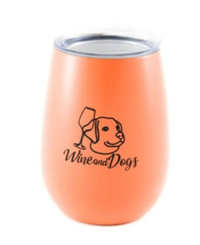 Wine & Dogs Stemless Wine Tumbler In Orange