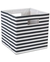 Design Imports Polyester Cube Pinstripe Square In Black