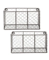 Design Imports Small Wall Mount Chicken Wire Basket Set Of 2 In Bronze