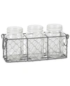 DESIGN IMPORTS VINTAGE-LIKE CHICKEN WIRE FLATWARE CADDY WITH CLEAR JARS