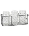 Design Imports Vintage-like Chicken Wire Flatware Caddy With Clear Jars In Gray