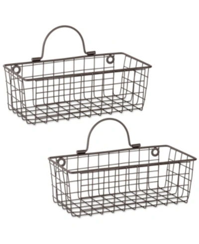 Design Imports Small Wire Wall Basket Set Of 2 In Bronze