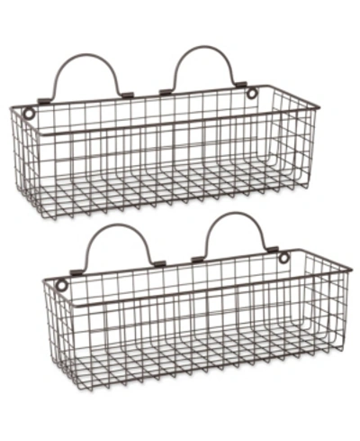 Design Imports Wire Wall Basket Set 2 Medium In Bronze